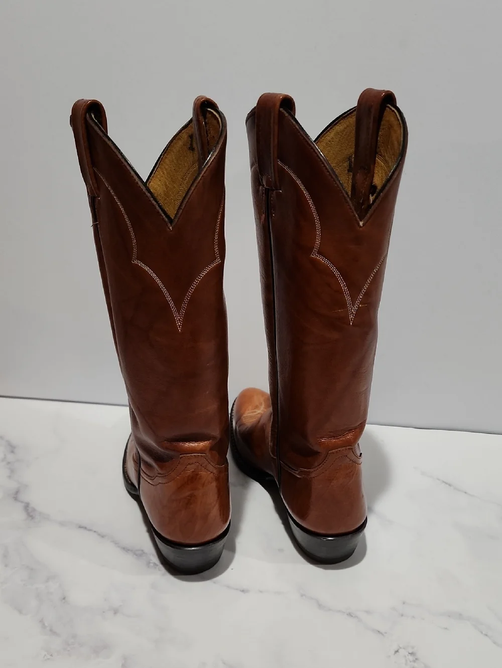 Tony Lama Brown Genuine  Leather Soles  Cowboy Boots